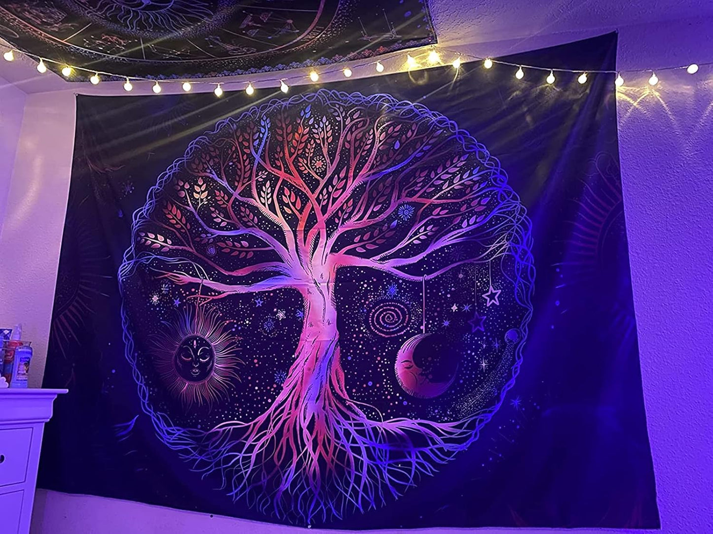 FORATER Tree of Life Tapestry Wall Hanging Colorful Life Tree Tapestries Aesthetic Sun and Moon Galaxy Wall Tapestry for Bedroom Living Room Dorm (61 x 82 Inch, Multicolor)