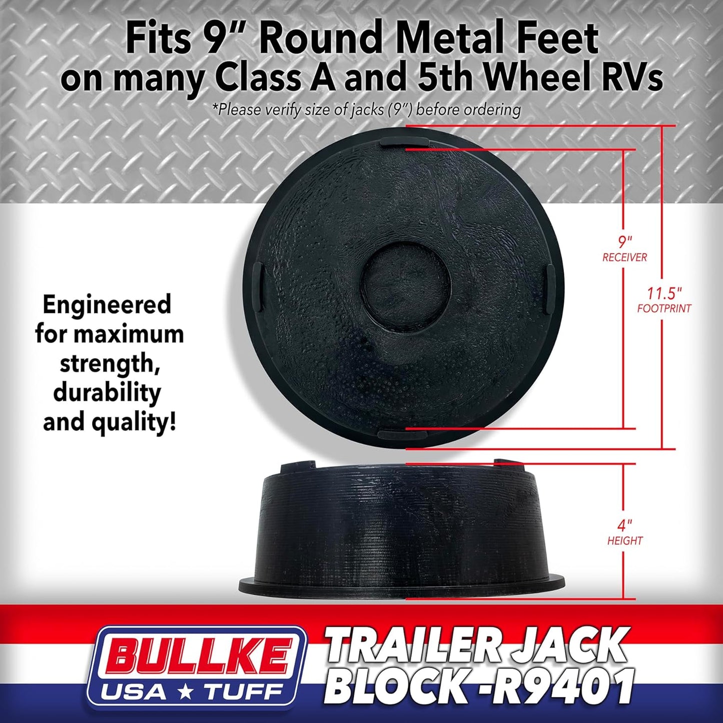 USA-Made Trailer Leveling Blocks - for RV and Camper, Heavy Duty Jack Pads, Stabilizing Blocks, UV Resistant Recycled Plastic Leveling Blocks for RVS (2)