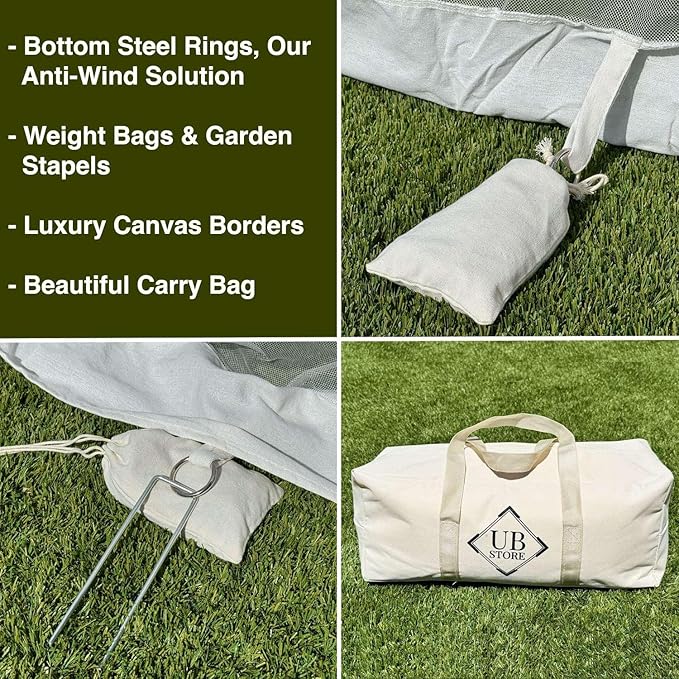 Mosquito Net for Patio 13 x 10 FT | Very Large Sizes & Fabric Designed for Outdoors | Insect House Screen Netting for Gazebo, Porch & Garden Terrace | White Outside Canopy Bug Protection