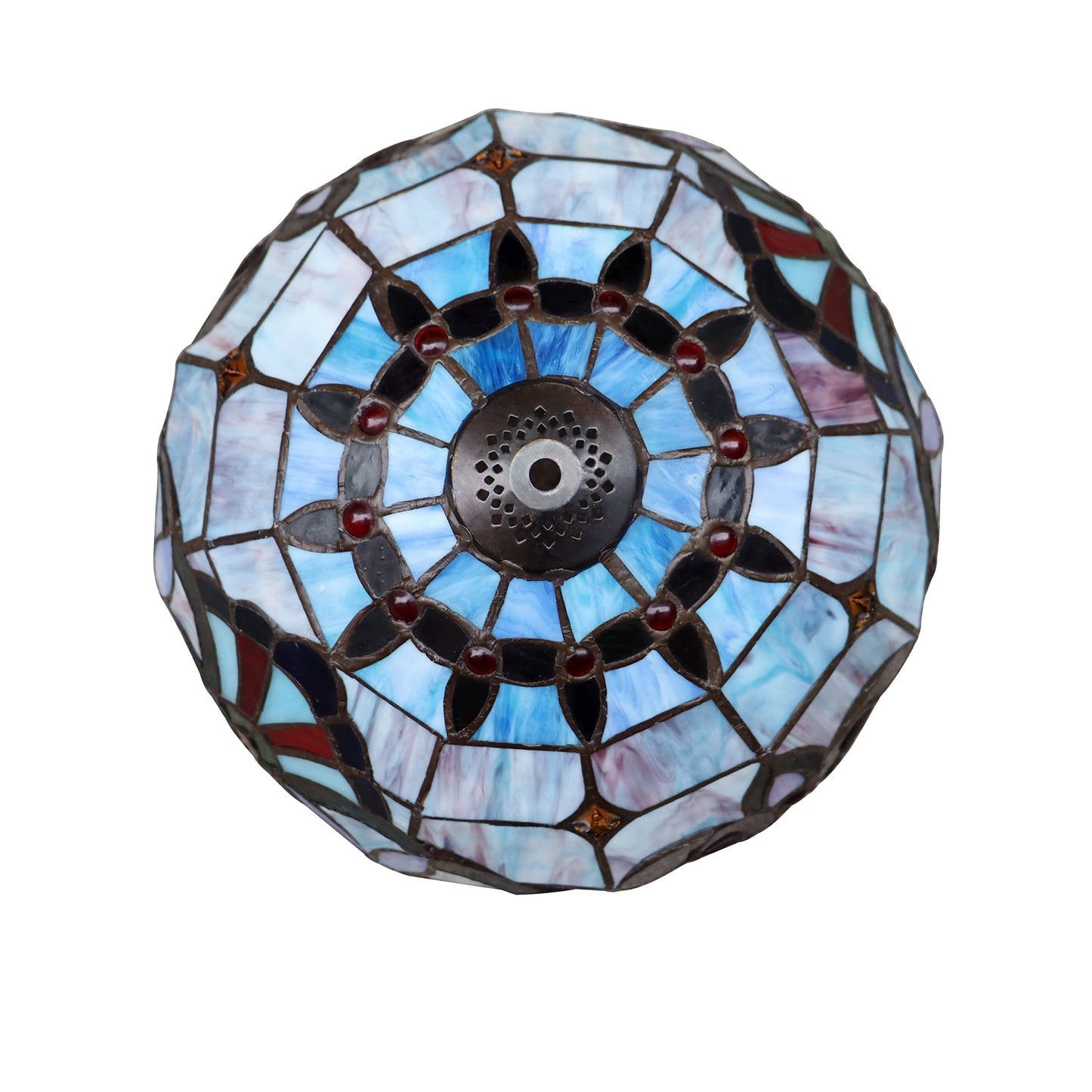 Chloe Lighting Table Lamp, Victorian-Style, Dark Bronze, Glass, 12in Wide, Model CH3T381VB12-TL1, Multicolor