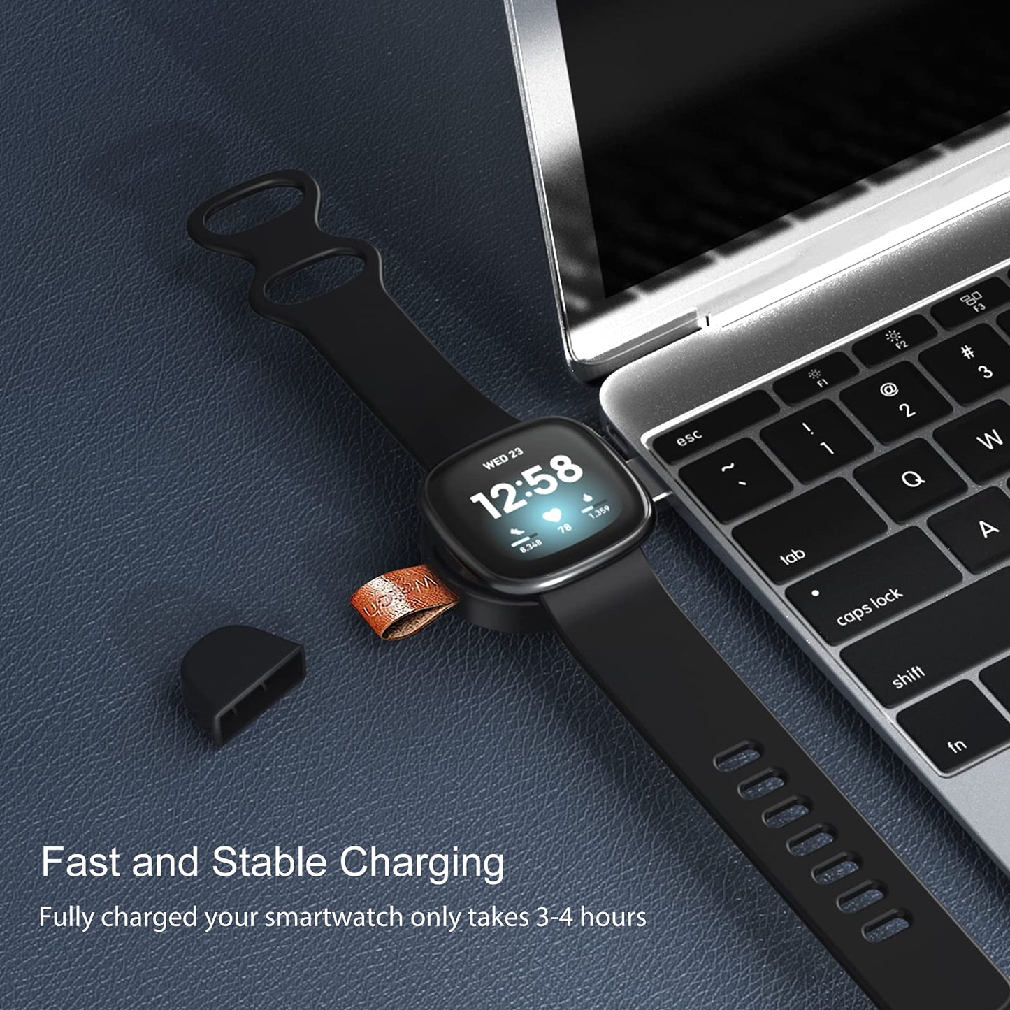 Hkhyoo Charger For Fitbit Versa 3 & Fitbit Sense,Portable Travel Replacement Usb Charging Dock For Fitbit Watch, Magnetic Wirele