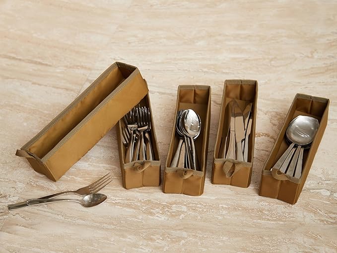 Flatware Storage - Washable and Stain Resistant, ID Window, Kitchen Storage, Bronze