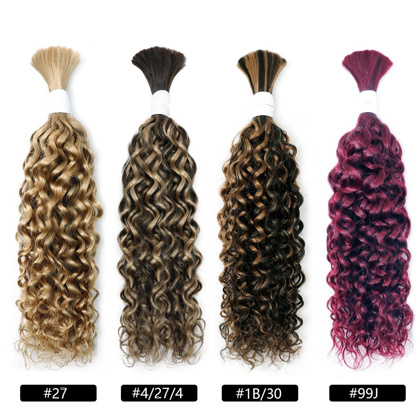 Liqusee Water Wave Curly #27 Human Braiding Hair 100g One Bundle/Pack Bulk Human Hair for Braiding No Weft Human Hair Braiding H