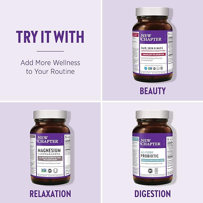 New Chapter Women's Multivitamin, Every Woman, Fermented with Probiotics + Iron + Vitamin D3 + B Vitamins + Organic Non-GMO Ingredients - 48 ct