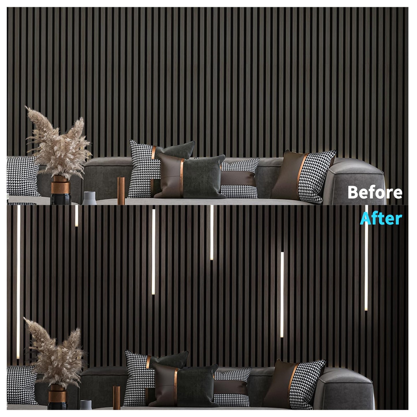 Art3D Led Recessed Lighting Kit - 6Pcs Self-Adhesive White Led Light With Smart Switch  3000K Touching Switch Light For Wood Slat Wall Panels  Headboards  Stairs  Under Cabinet  Home Decor
