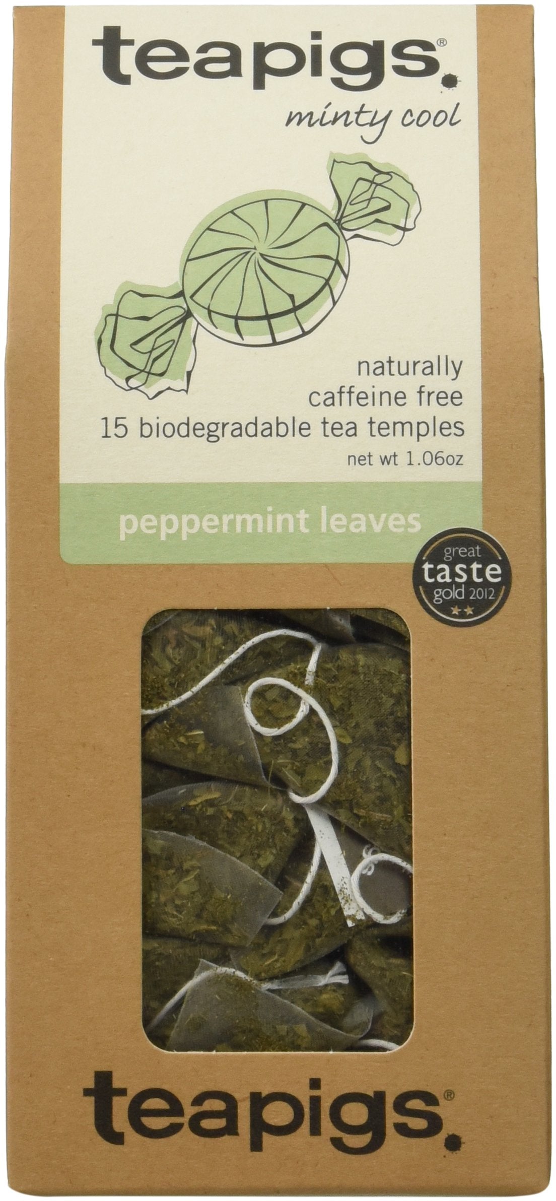 teapigs Peppermint Leaves Tea, 15 Count (Pack of 6)