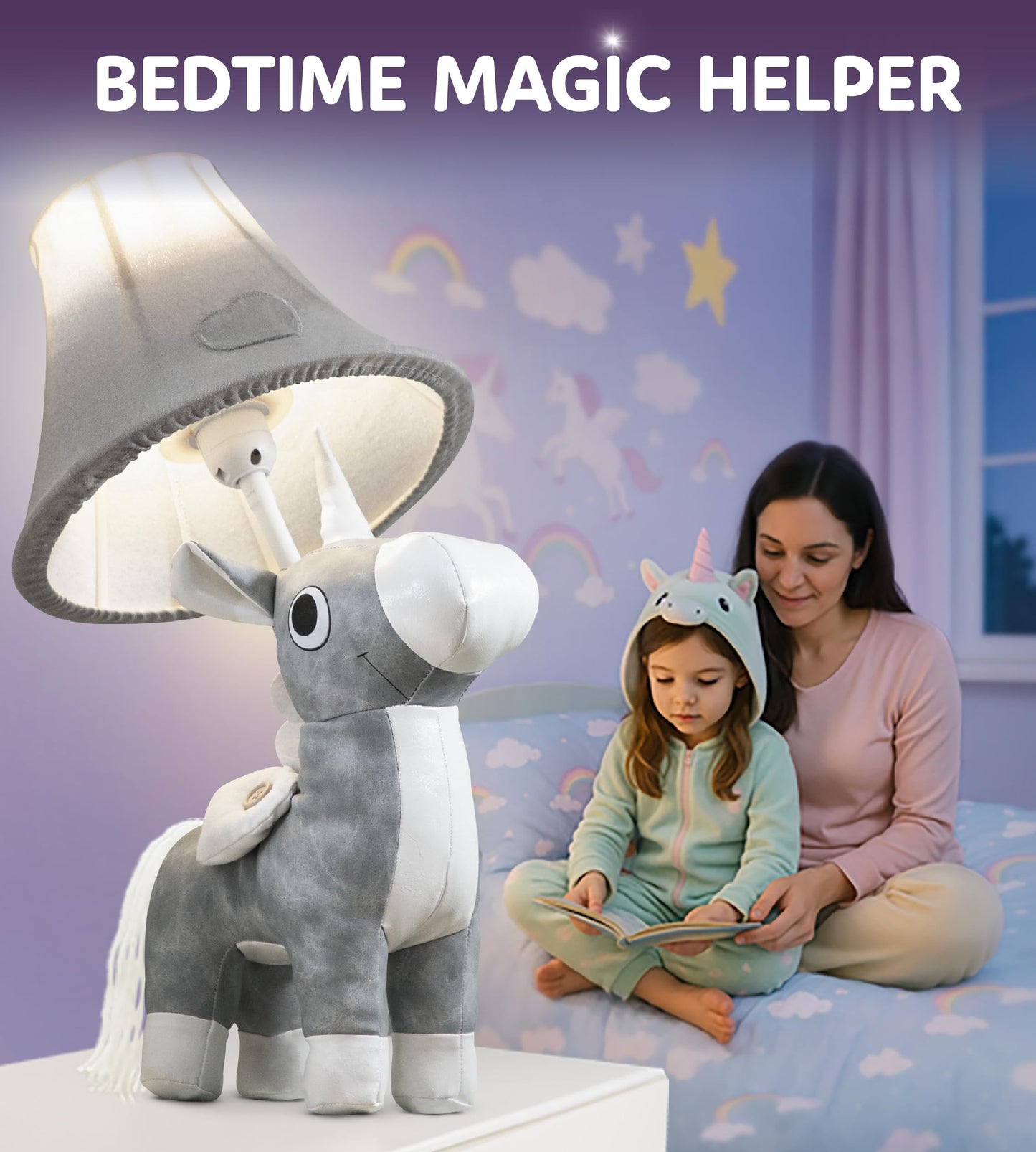 Unicorn Kids Lamp For Girls Bedroom - 19.7  Girls Lamp For Kids Room - Cute Christmas Gifts  Birthday Gifts For All Ages: Toddler Boys  Children  Grandkids 3 4 5 And Up Years Old  Sister  Brother