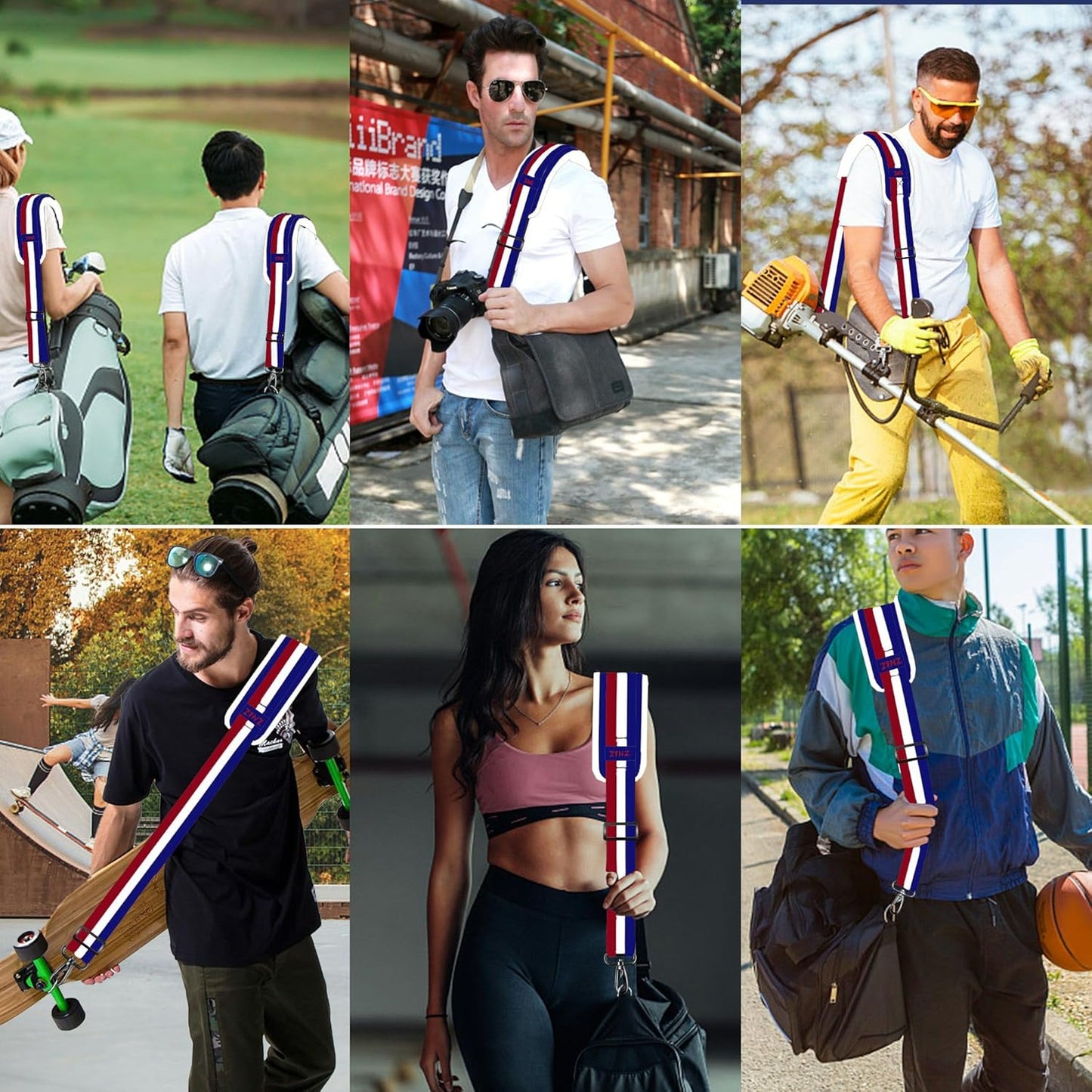 ZINZ 79.5" Universal Strap with Ultra-Thick Fixed Breathable Pad - Adjustable Heavy-Duty Shoulder Strap for Laptop, Crossbody, Luggage, Gym, Camera Bag and More - TW01B05