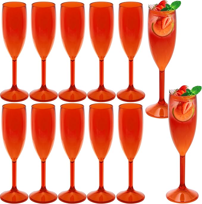 12 Pcs Champagne Flutes 5.4OZ Plastic Champagne Glasses Wine Glasses Plastic Goblets for Parties Mimosa Bar Glasses Stemme...