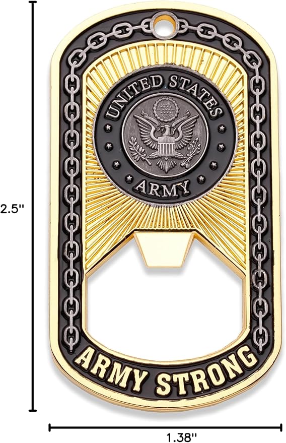 U.S. Army Challenge Coin - Dog Tag - Bottle Opener Coin - Designed by Military Veterans - Officially Licensed Product - Coins for Anything