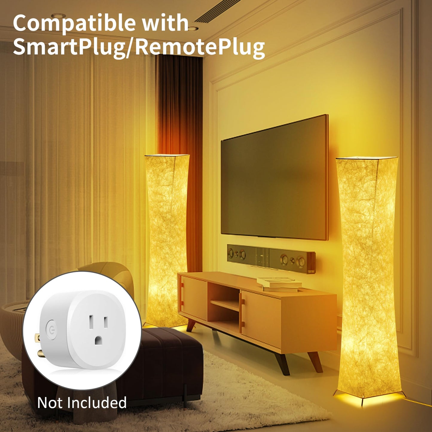 Chiphy Dimmable Floor Lamp, 52 Tall, 12Wx2 Led, Adjustable Brightness, White Fabric Shade, Model Sf210-107(A)