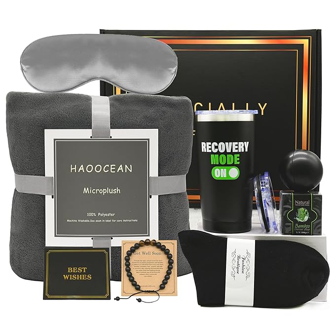 LUDUEIKSW Get Well Soon Gifts for Men After Surgery, Chemo Care Package Get Well Gift Basket for Sick Friends