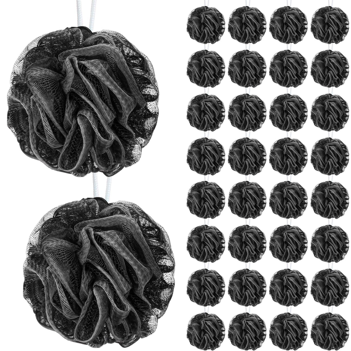 Sunnyray 100 Pcs Loofahs Bulk Bath Sponge Shower Luffas Exfoliating Body Scrubber Packs Soft Mesh Loofahs Balls Travel Cleaning