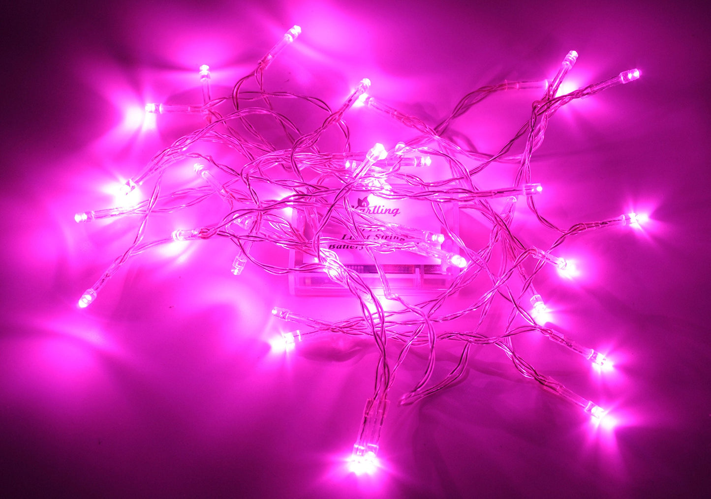 Karlling Pink 40 LED Fairy Light String - Battery Operated Decorations for Wedding, Xmas, Valentines Day