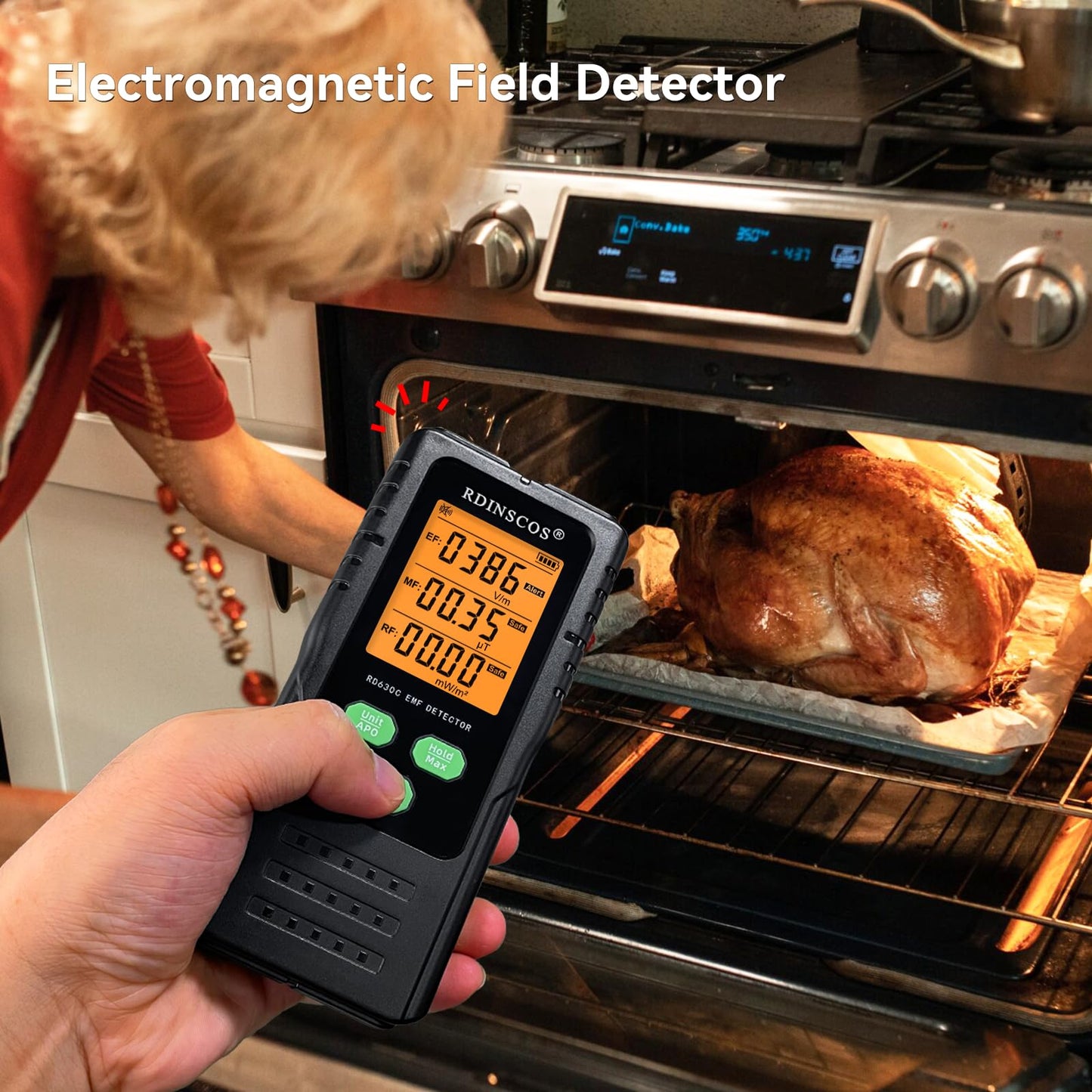 EMF Detector – 3-in-1 Electromagnetic Radiation Meter for AC Magnetic, AC Electric & Microwave Fields – Handheld EMF Reader for Home, Office & Smart Meters, Ideal for Non-Professional Users