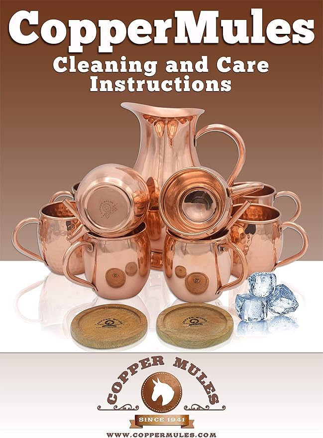 Copper Mules Moscow Mule Mug Handcrafted of 100% Pure THICK Copper - Timeless Barrel Smooth Finish - RAW Copper Interior - Authentic and Strong Riveted Handle - Holds 16oz