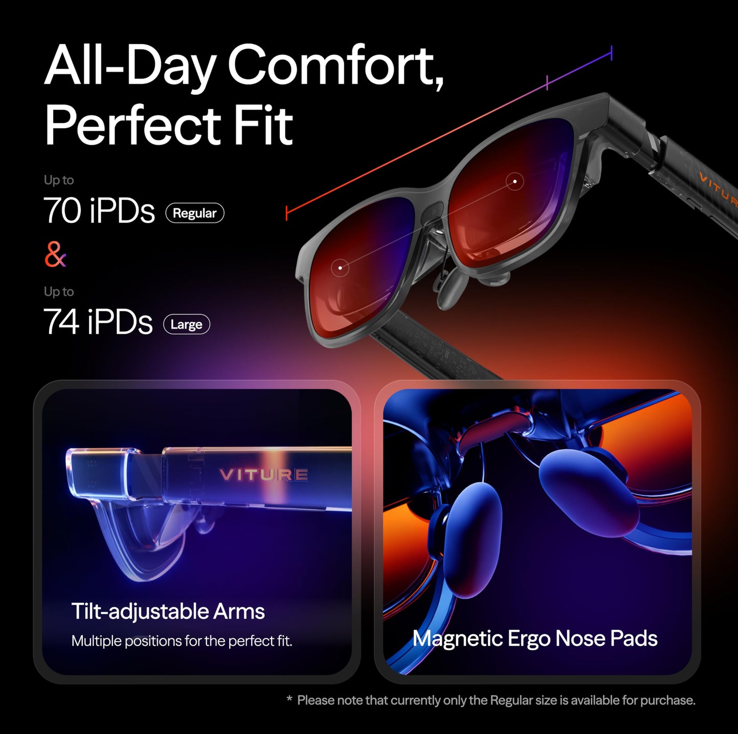 Viture Luma Pro Xr Glasses - 152    1200P Ultra Sharp Display, 1000 Nits, 52 Fov, Dimming Adjustments, For Iphone 16/15, Android