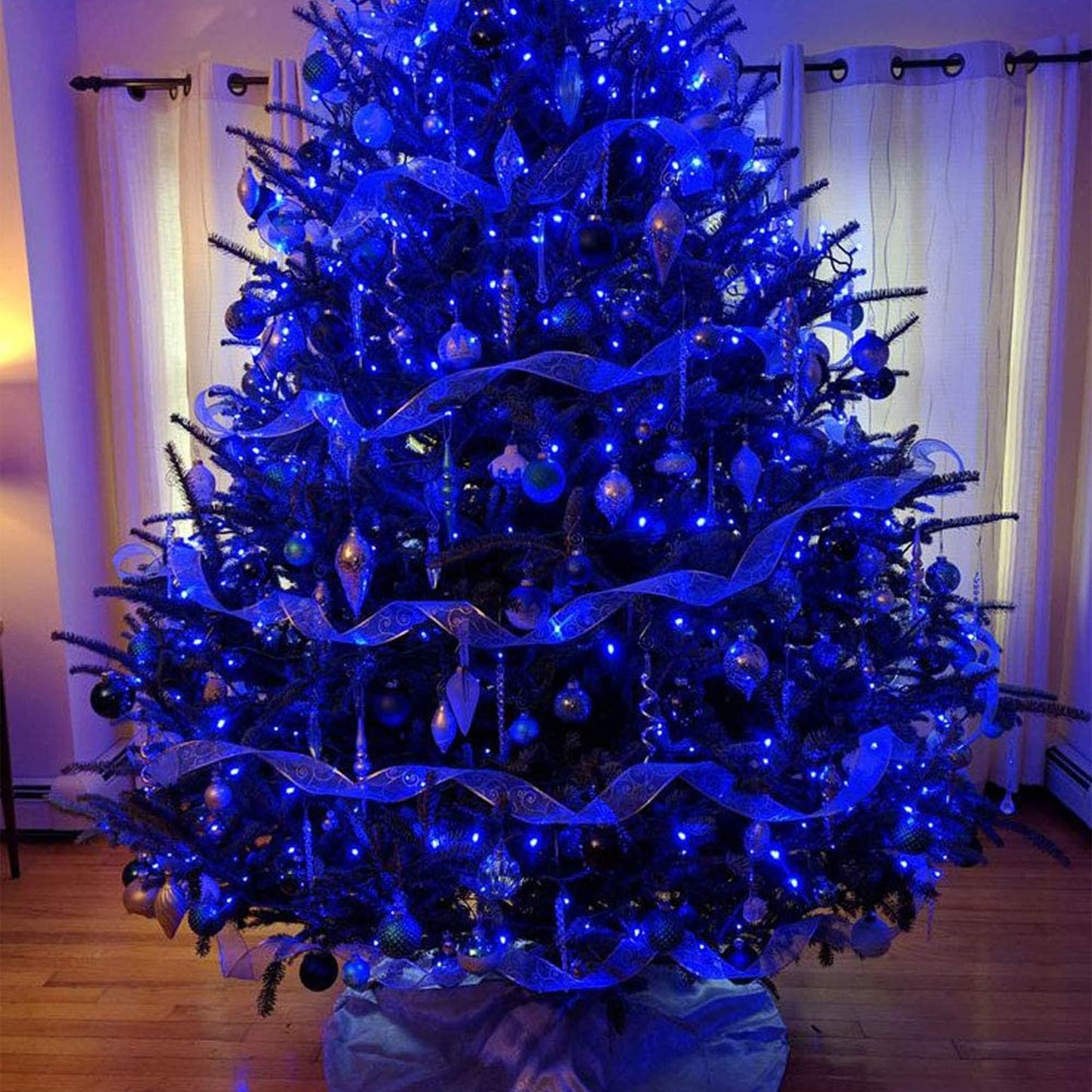Twinkle Star Christmas Lights, 150-count Incandescent Mini String Lights, 120V, Blue, Model ZF-150-3/SB, Indoor Outdoor Use