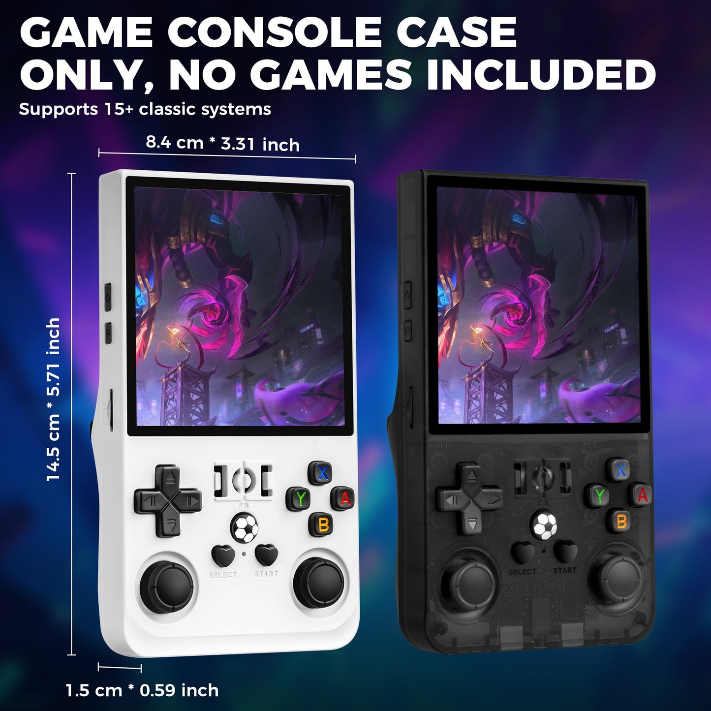 R36MAX Retro Game Console, Handheld Game Console with 4.0-in IPS HD Screen，Video Game Consoles with 64GB Memory, Portable Games Consoles with Storage Bag（Black）