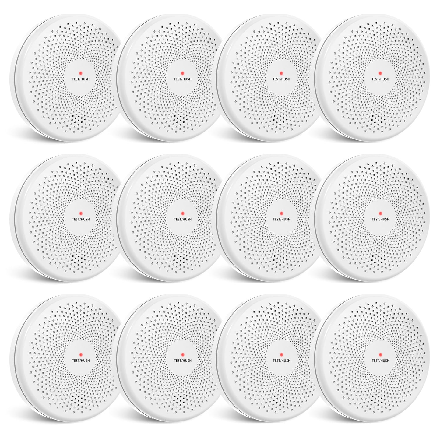 12 Pack Combination Smoke and Carbon Monoxide Detectors, HATHEPHS 10 Year Battery Dual Sensor Fire and CO Alarms with Large Test/Silence Button, Two Installation Ways