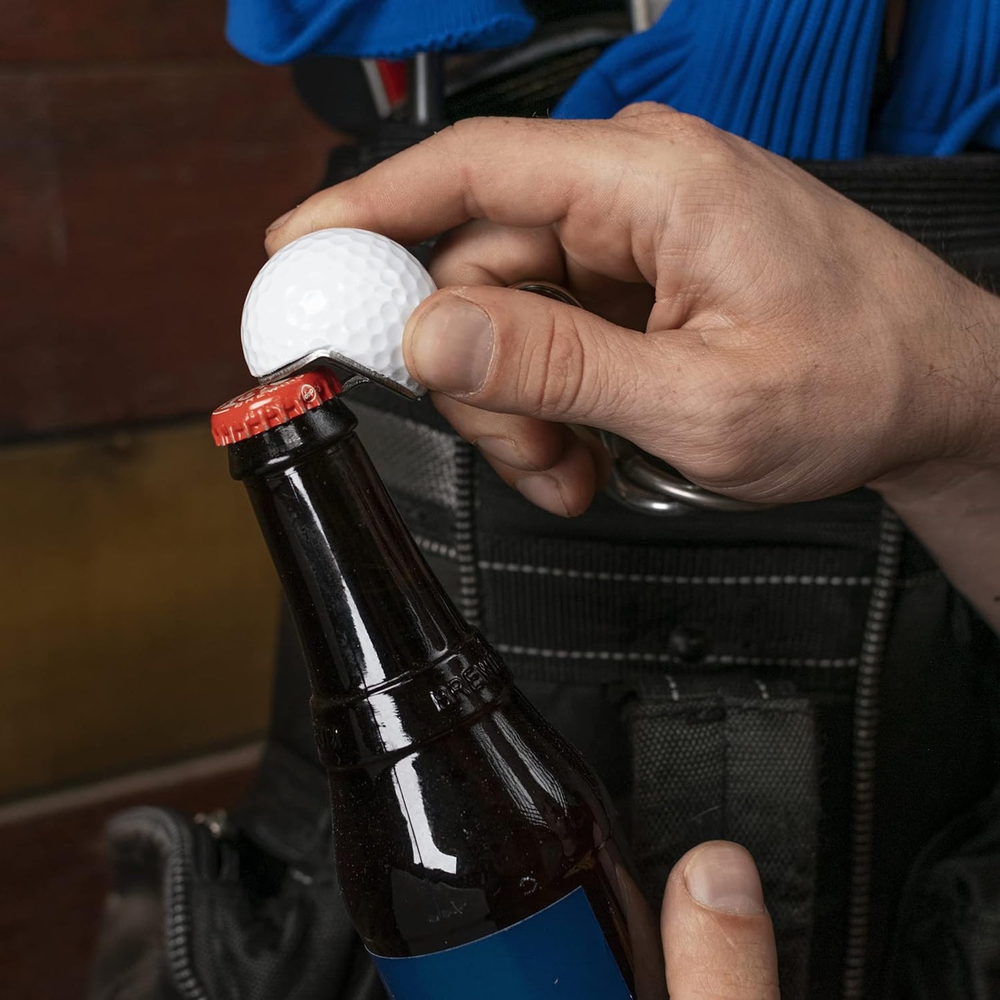 Golf Ball Bottle Opener made from Real Golf Ball, Keychain Bottle Opener Carabiner, Best Golf Gifts for Men Golf Gift Ideas