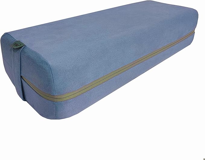 NGT new guide steps Yoga Bolster Pillow for Meditation and Support - Rectangular Yoga Cushion Foam Wedges Washable Suede P...