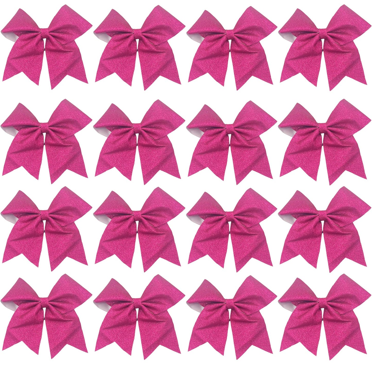 16 PCS Large Glitter Cheer Hair Bows, Shiny Cheerleading Bows Ponytail Holder for Cheerleader Girls Softball Sports and Christma