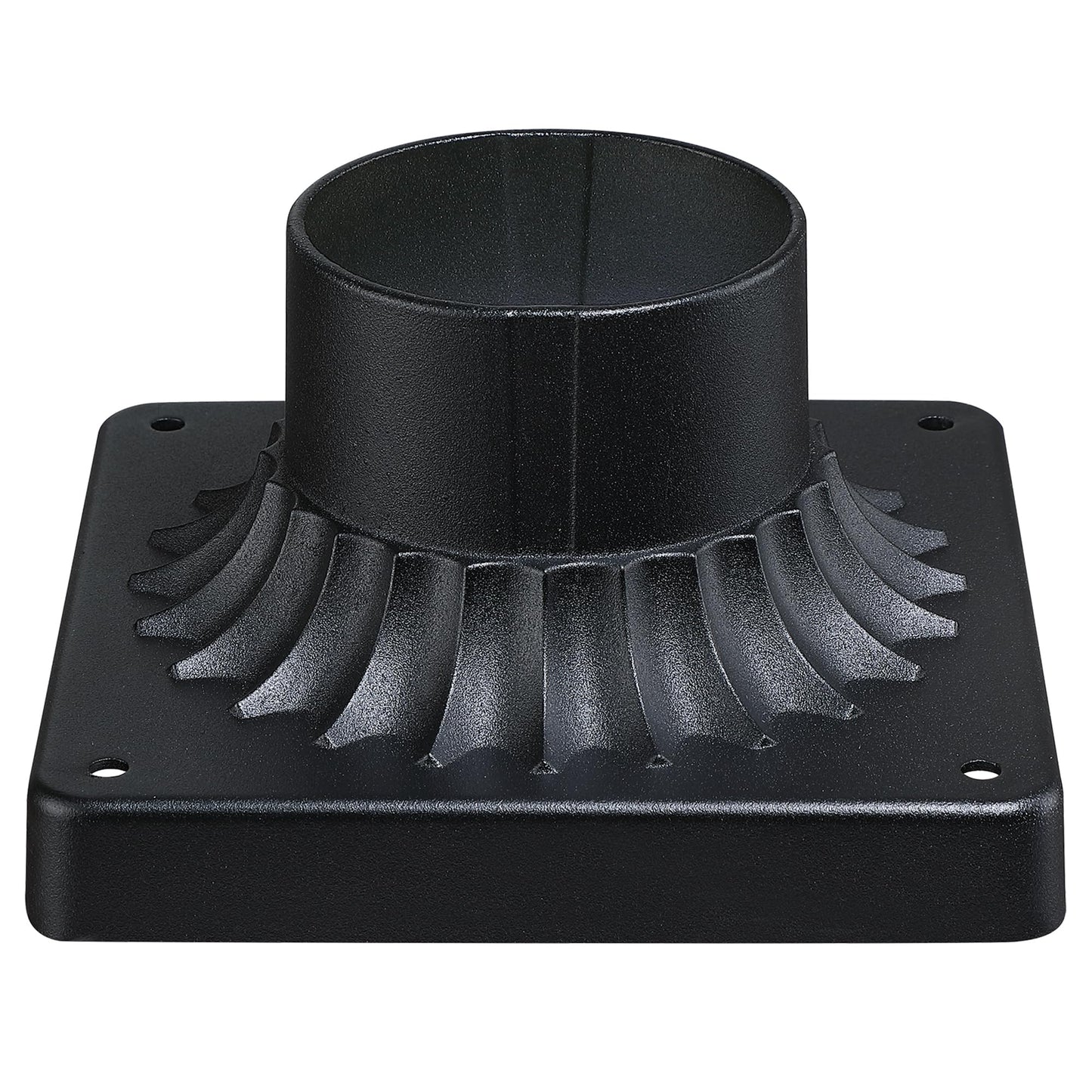Faymart Lighting Black Pier Mount Adapter-Outdoor Post Light Mounting Base For 3 Pole  5.67X5.67 Post Cap Adapter Aluminum Alloy Pillar Light Fixture Mounts Matte Black