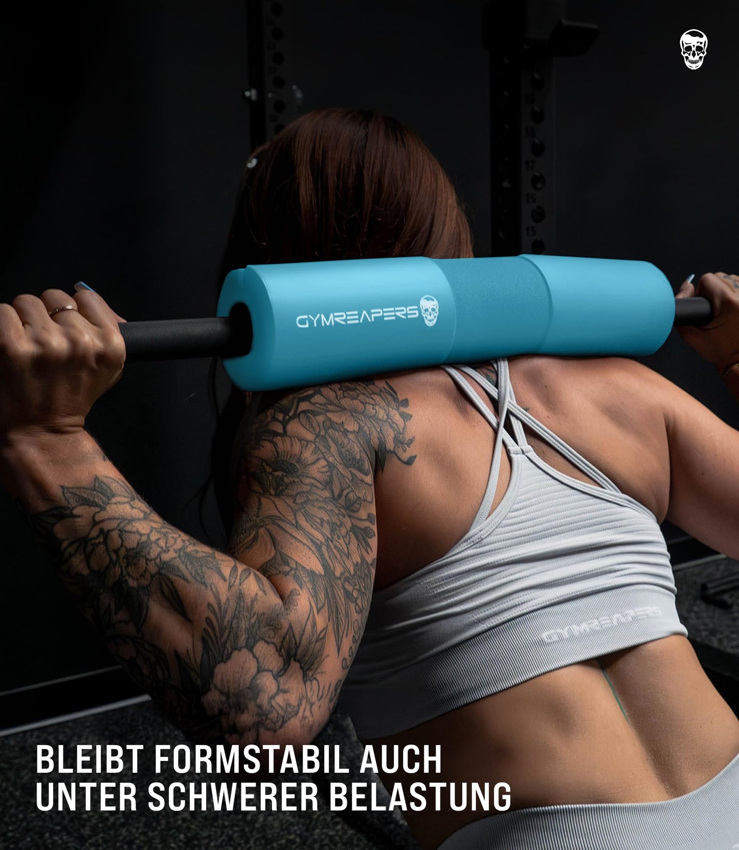 Gymreapers Barbell Squat Pad - Protective Bridge Pad For Hip Thrust, Squats, Lunges - Hip Support, Neck Protection For Bar (Cyan)
