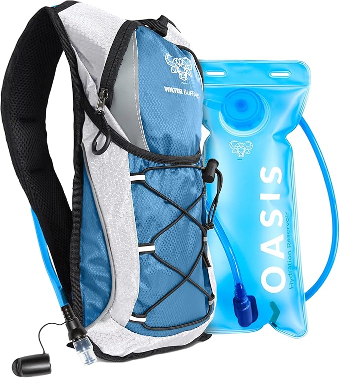 Water Buffalo Hydration Backpack - Lightweight Hydration Pack with 2L Water Bladder - Water Backpack for Hiking, Running, ...
