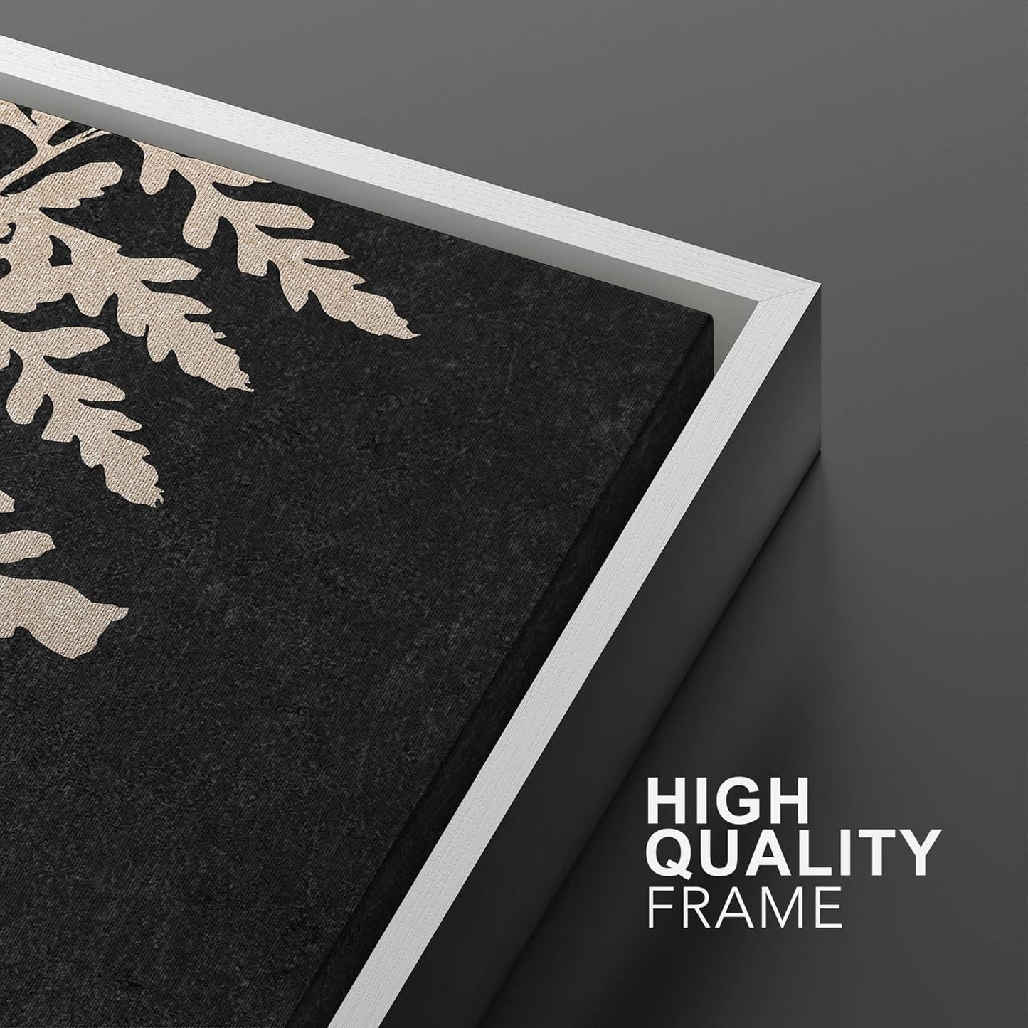SIGNWIN Canvas Print Wall Art Set Black Tan Forest Fern Plant Leaf Silhouette Nature Wilderness Illustrations Modern Art Rustic Multicolor for Living Room, Bedroom, Office - 16"x24"x2 White