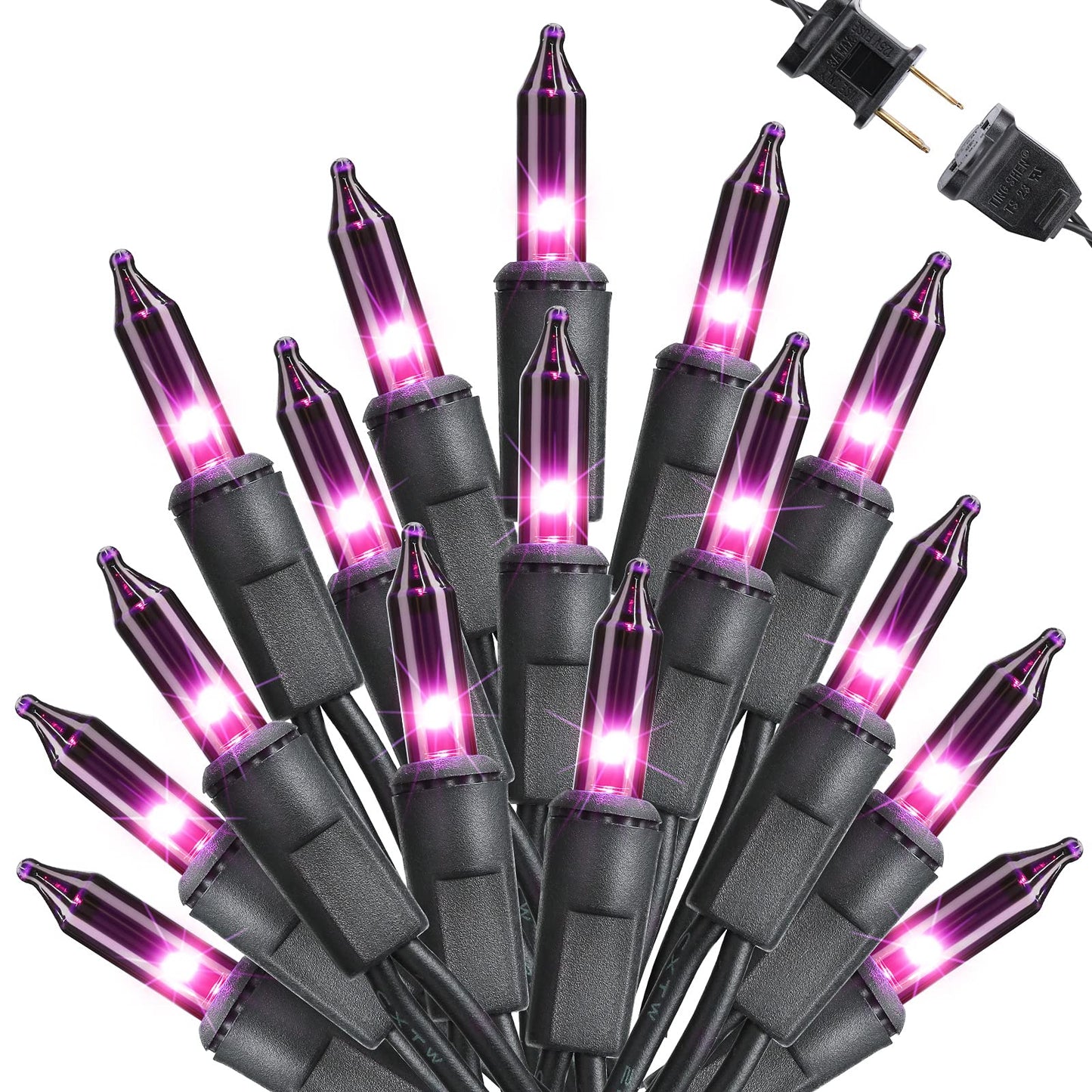 Toodour Halloween String Lights, 27Ft 100 Count, Purple Incandescent Mini Bulbs, Ul Certified For Home & Garden Decor