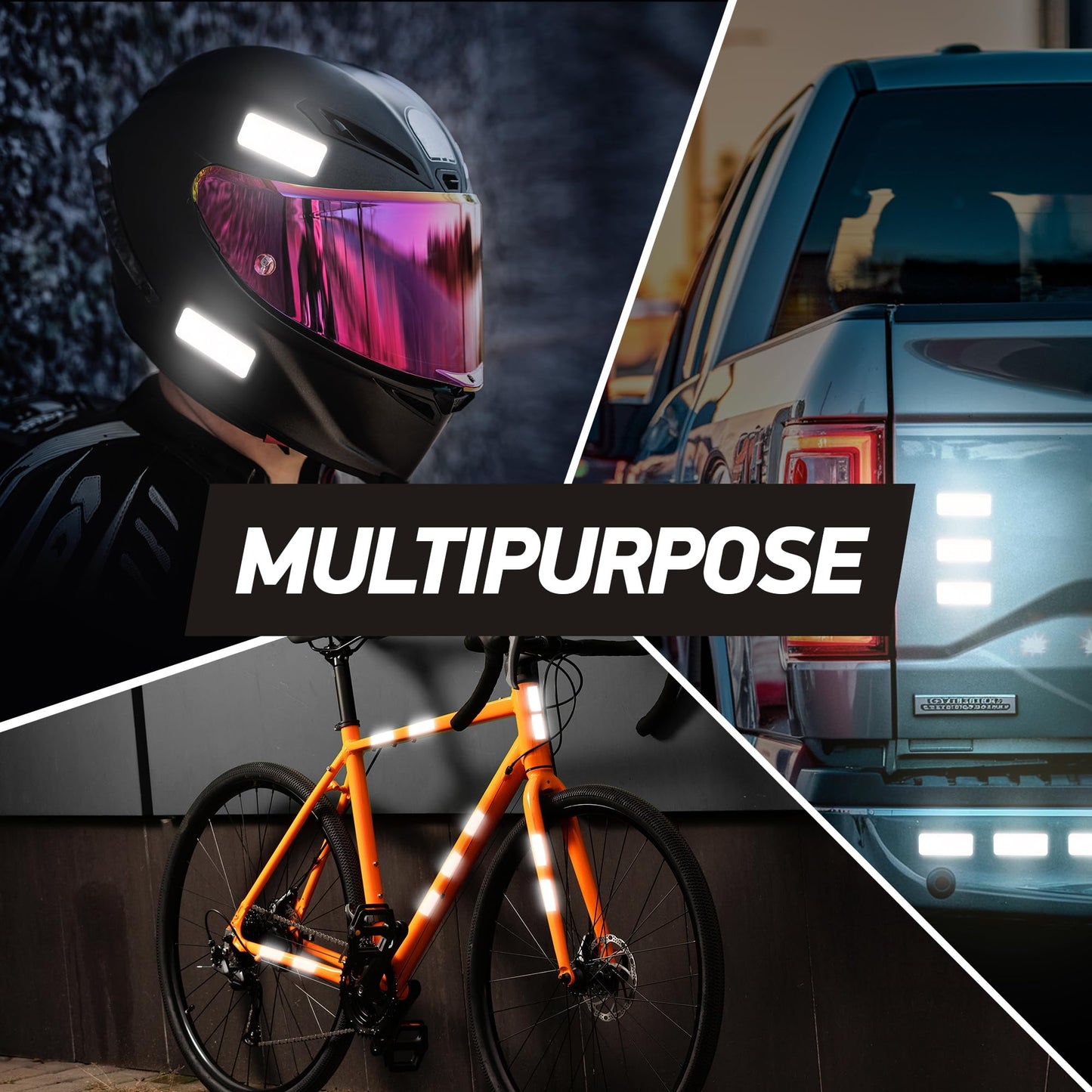 Byllstore Reflective Safety Tape Stickers | 3M Diamond Grade | White | 1.2″ x 3.15″ | 20-Pack | Safety Warning Tape for Helmets, Cars, Mailboxes & More