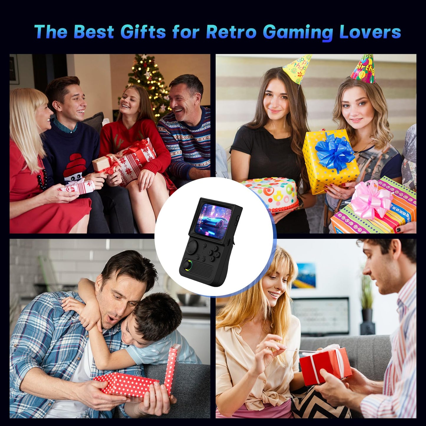 R36T Retro Handheld Game Console, Portable Retro Gaming Console with 3.5” CRT-Inspired Screen, 3500mAh Arcade Classics, Supports Multiple Mainstream Emulators, WiFi Network Battling, 64GB (Black)