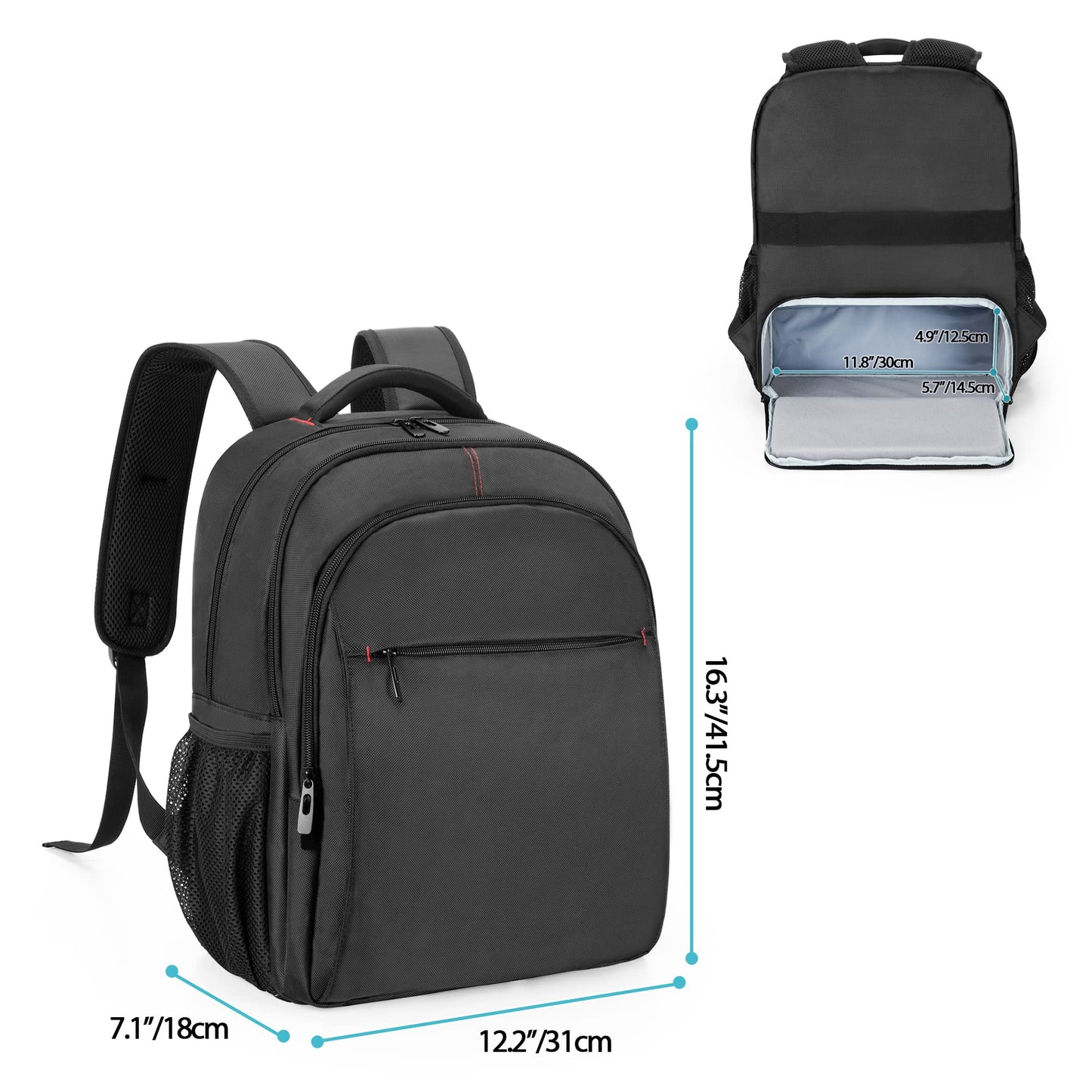 CURMIO CPAP Backpack Compatible with ResMed Air Sense 11, Air Sense 10, Air Sense 9, CPAP Travel Bag with Luggage Strap Compatible with Philips CPAP Machine and Accessories, Black (Patent Design)