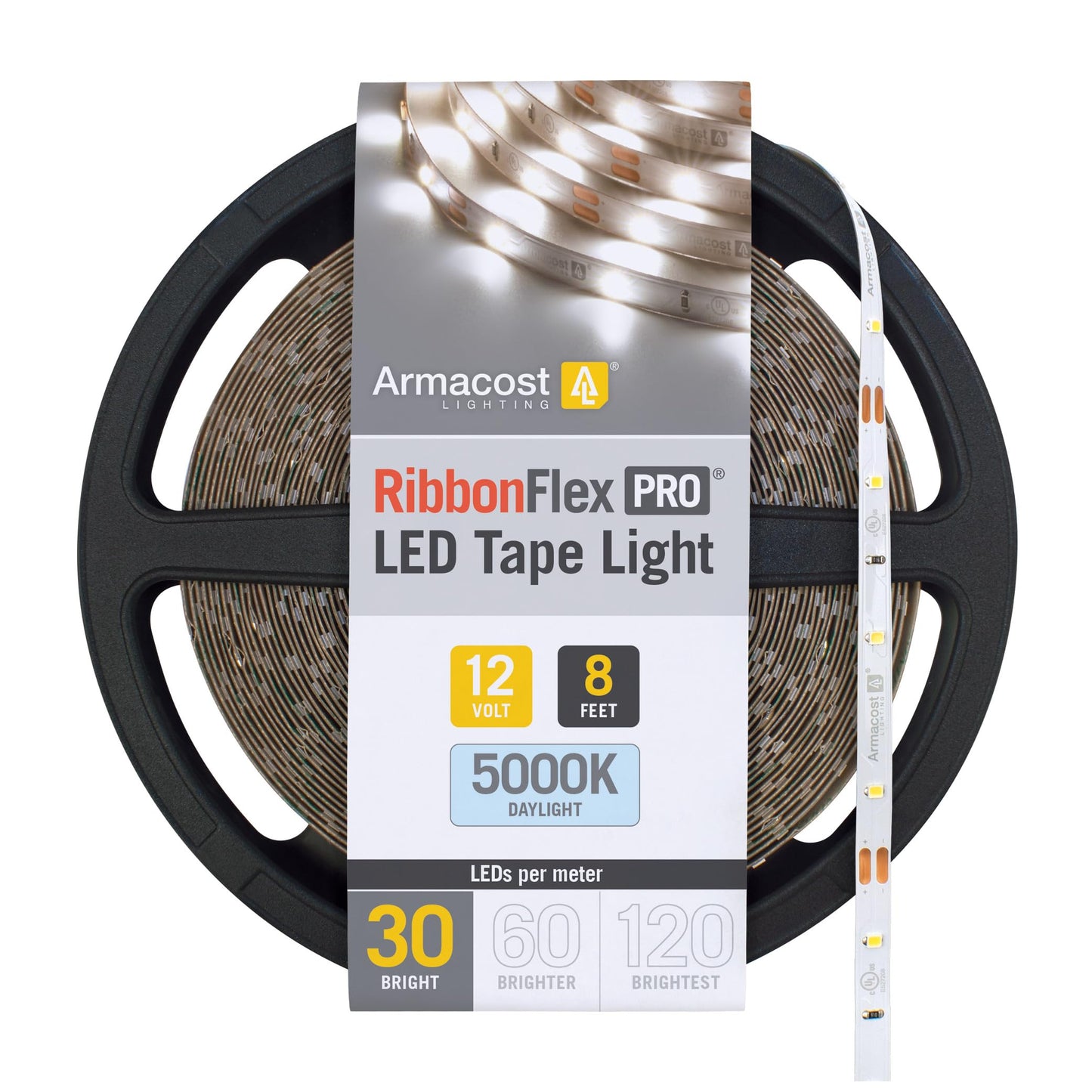 Armacost Lighting Ribbonflex Pro 12V White Led Strip Lights 30 Led/M  5000K  8.2 Ft 161210