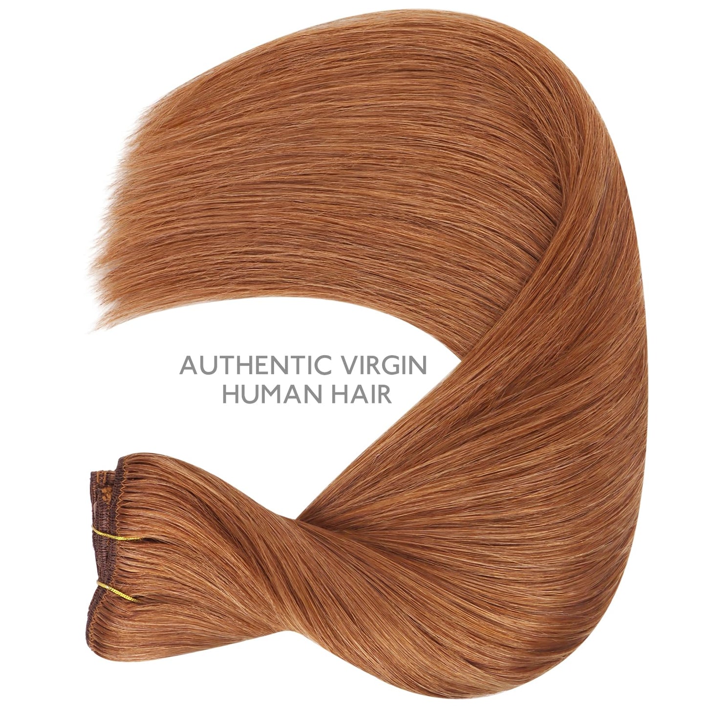 WENNALIFE Clip in Hair Extensions Real Human Hair, 18 Inch 120g 7pcs Cinnamon Terra Copper Remy Hair Straight Natural Extensione