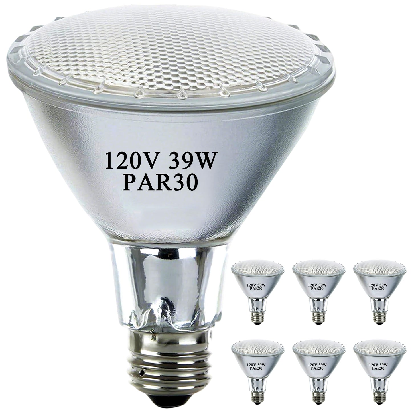 Misdood Par30 Long Neck Halogen Flood Light Bulbs  120V 39W Par30 Light Bulb  E26 Medium Base  2700K Warm Lighting  3000 Hours For Recessed Light Bulb(6 Pack)