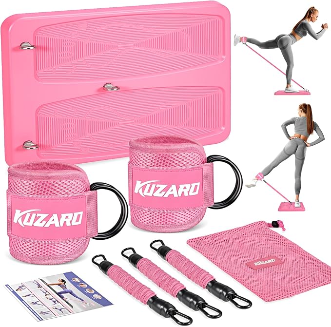 Ankle Resistance Bands with Cuffs & Fitness Board, Legs & Glutes Workout Equipment for Women Home Gym Exercise