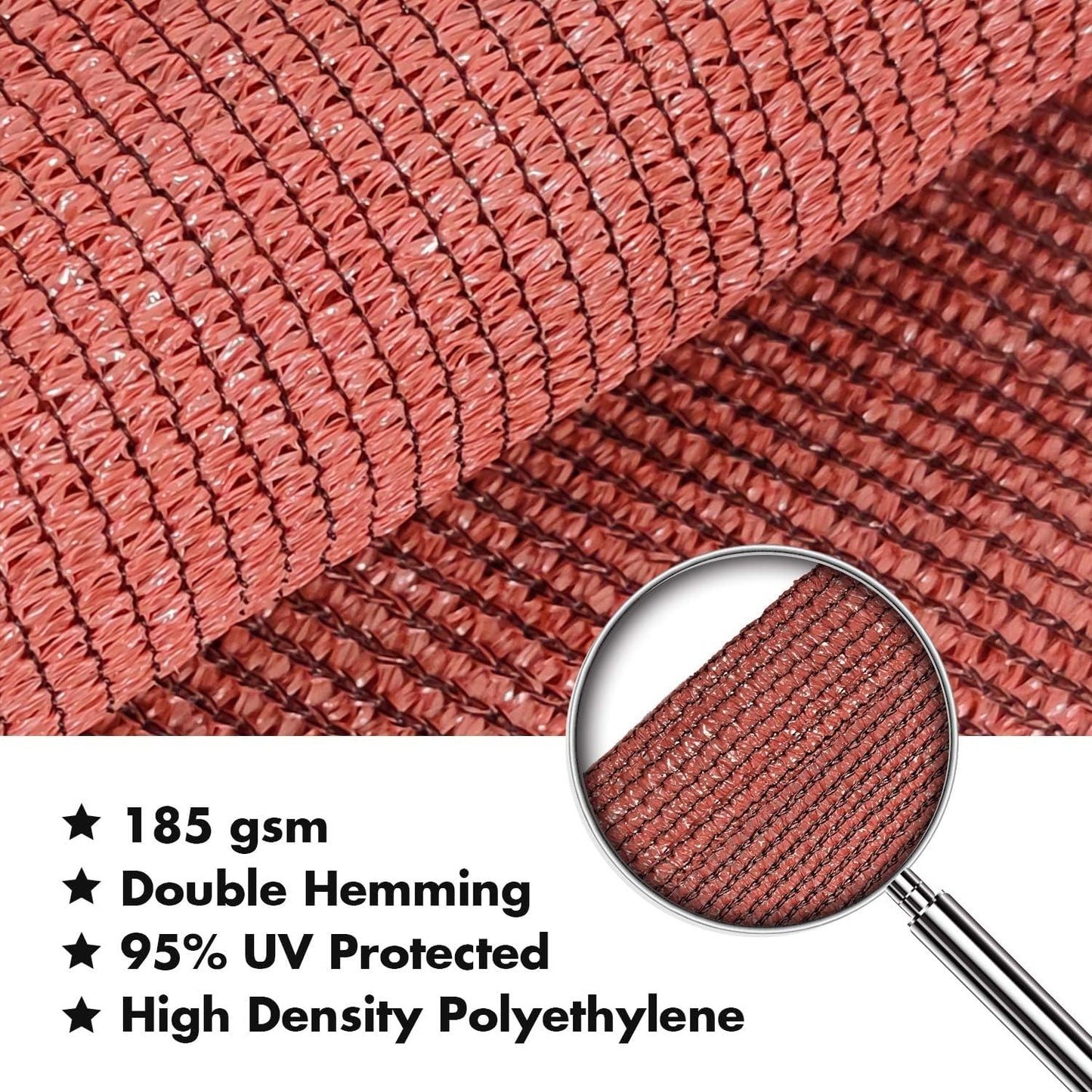 KANAGAWA Sun Shade Sail Curved 24'X24' Rust Red Rectangle Outdoor Shade Cover UV Blovk Canopy for Patio Garden Backyard Heavy Duty Permeable 185GSM (We Make Custom Size)