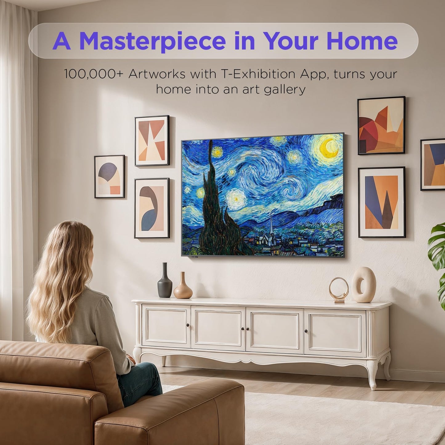 iFFALCON 65-Inch Class QLED 4K Smart TV, Ultra-Slim Picture Frame TV, 144Hz, HDR, Art Mode w/AI Art, Wide Color Gamut, Dolby Vision IQ, Dolby Atmos, Google Assistant Voice Remote(65F75, 2025 Model)