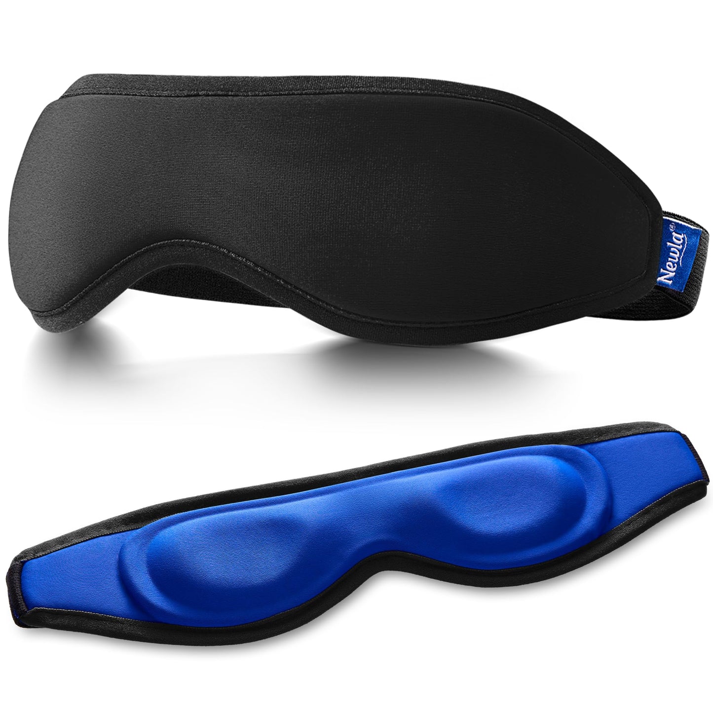 Contoured Cooling Gel Eye Mask: Snug Fit Cold Compress for Puffiness Migraines Dark Circles Sinus Eye Strain - Fits All Head Sizes - Daily Relaxation Beauty Care Travel (Black)