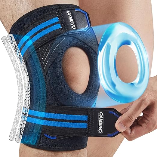 CAMBIVO Knee Brace for Knee Pain with Side Stabilizers for Women and men, Compression Knee Support with Patella Gel Pads, ...