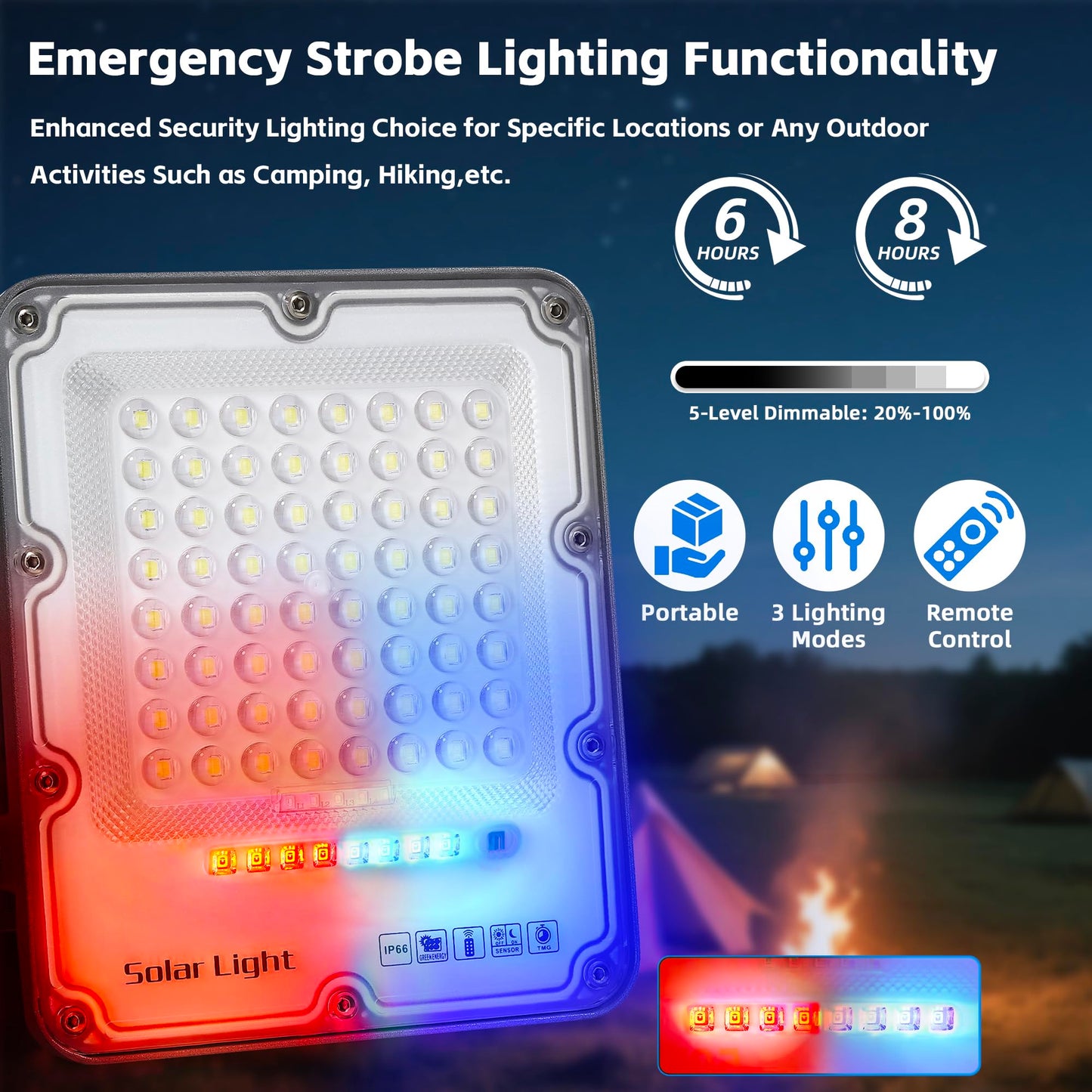 100W Solar Flood Light Outdoor Waterproof  24000Lm 6500K Led Solar Street Light With Remote  Dusk To Dawn Solar-Powered Lamp  Split Type Security Lighting With 13Ft Cable For Parking Lot Yard Garage