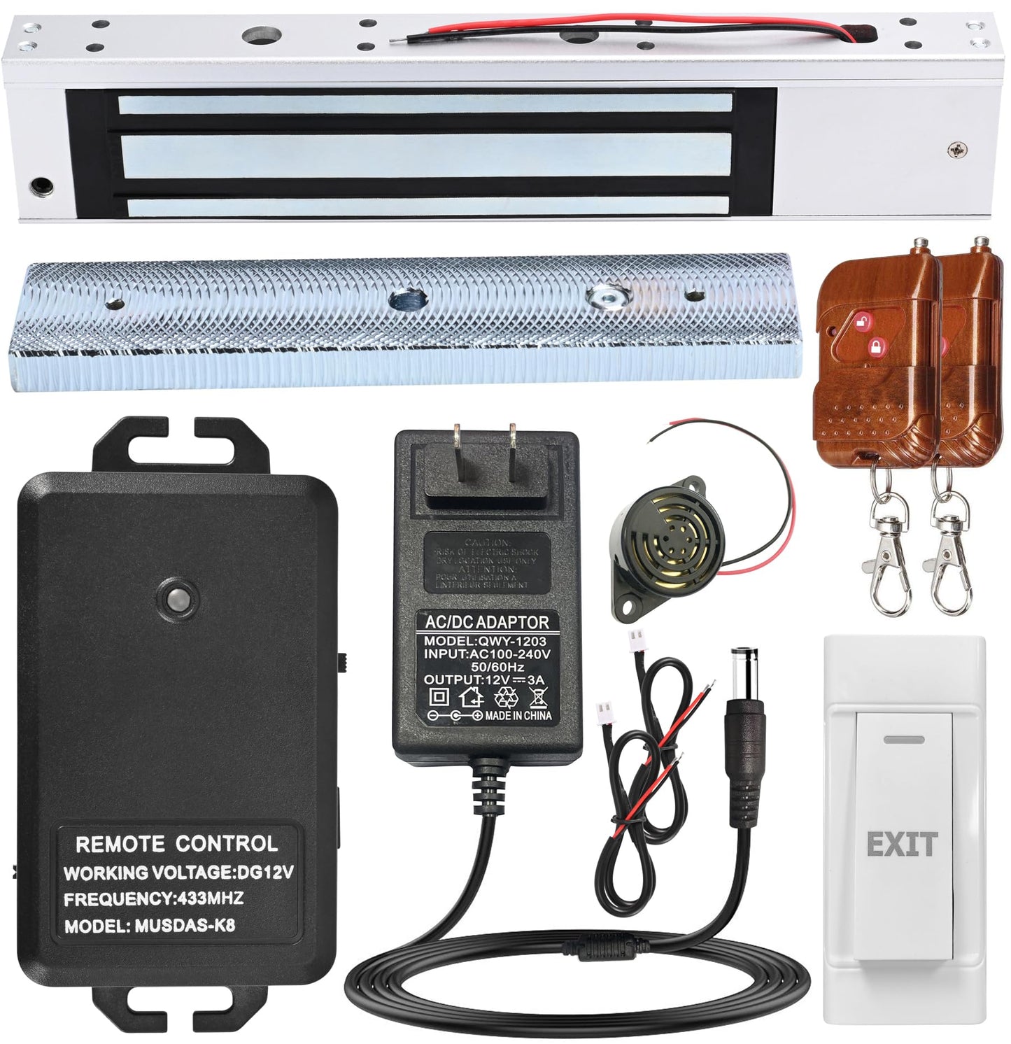 Access Control System with Remote Control – 600lbs Magnetic Door Lock Kit, 12V Fail Safe NC Mode, Secure & Easy DIY Installation for Smart Home Entry, Works with Wooden & Metal Doors