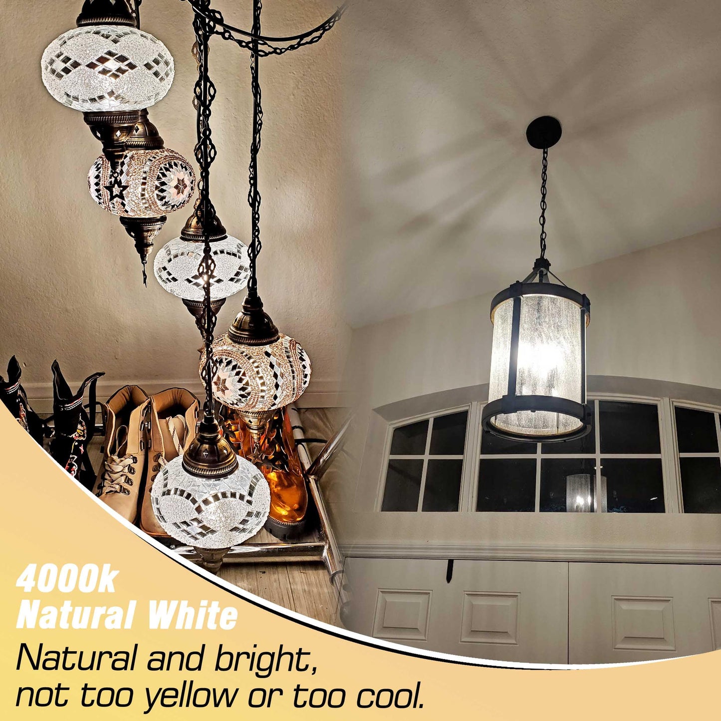 Heifymi E12 T6 C7 40 Watt Equivalent Led Bulbs 4000K Natural White 450Lm 4W 120Volt E12 Small Base Led Candelabra Bulb For Ceiling Fan Pendant Chandelier Lighting Wall Sconces  Non-Dimmable  4 Pack