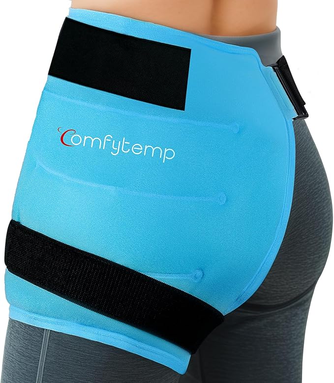 Comfytemp Hip Ice Pack Wrap for Sciatica, Hip Replacement Kit, Reusable Gel Ice Pack for Injuries, Pain Relief, Cold Compr...