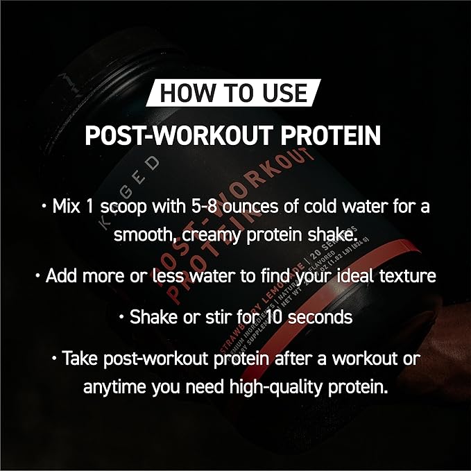 Kaged Post Workout Protein Powder | Re 28g Whey Protein with Creatine, Glutamine & Betaine for Muscle Growth & Recovery | Low Sugar | 20 Servings | Iced Lemon Cake