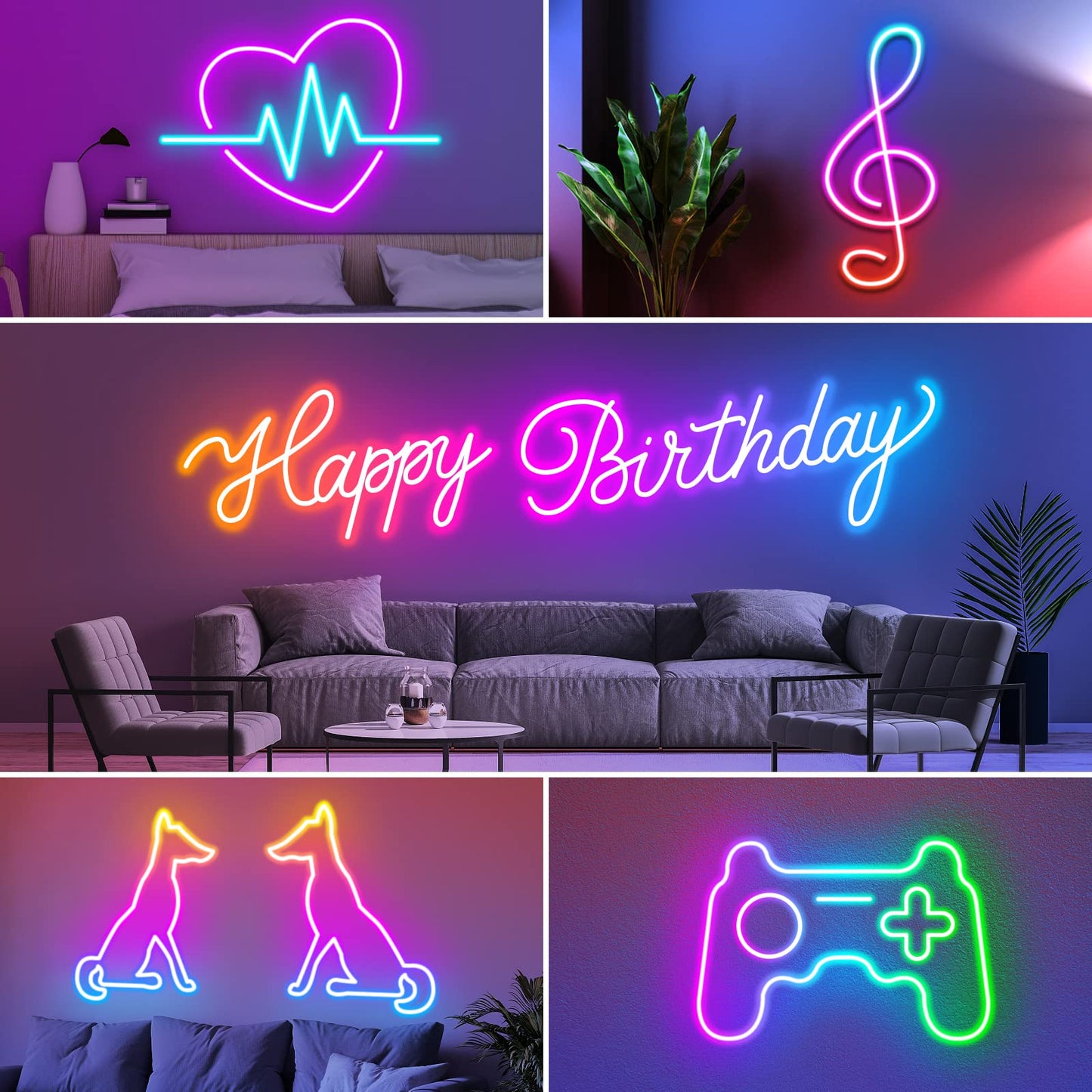 AILBTON Neon Rope Lights, 150Ft RGB LED, Music Sync, App/Remote Control, IP65 Outdoor, Silicone, Flexible, 20FT Model