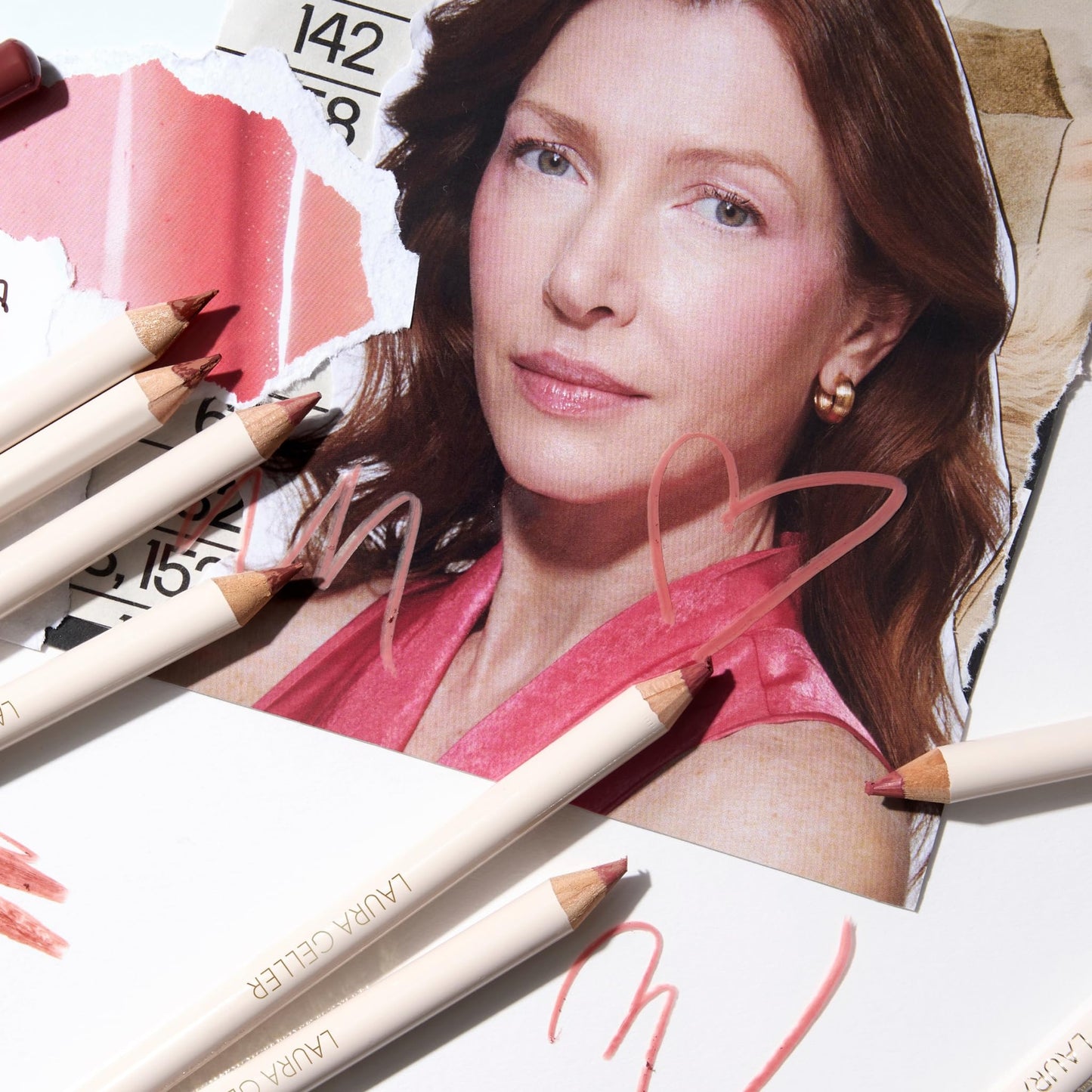 LAURA GELLER NEW YORK Marble Lips Multidimensional Liner, Nouveau Neutral - Marbleized Smooth Glide Sharpenable Lip Liner for Fu